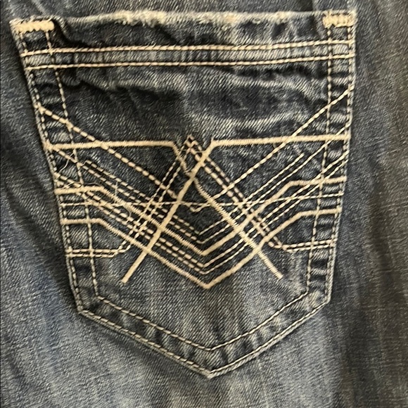 Rock and roll cowboy relaxed Fit Blue Jeans with Distressed Look - Picture 6 of 9